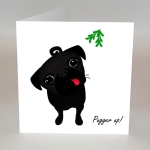 pug, christmas card, dog
